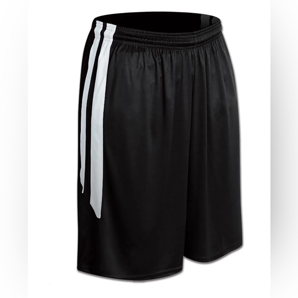 Champro black with white double stripe basketball shorts adult small